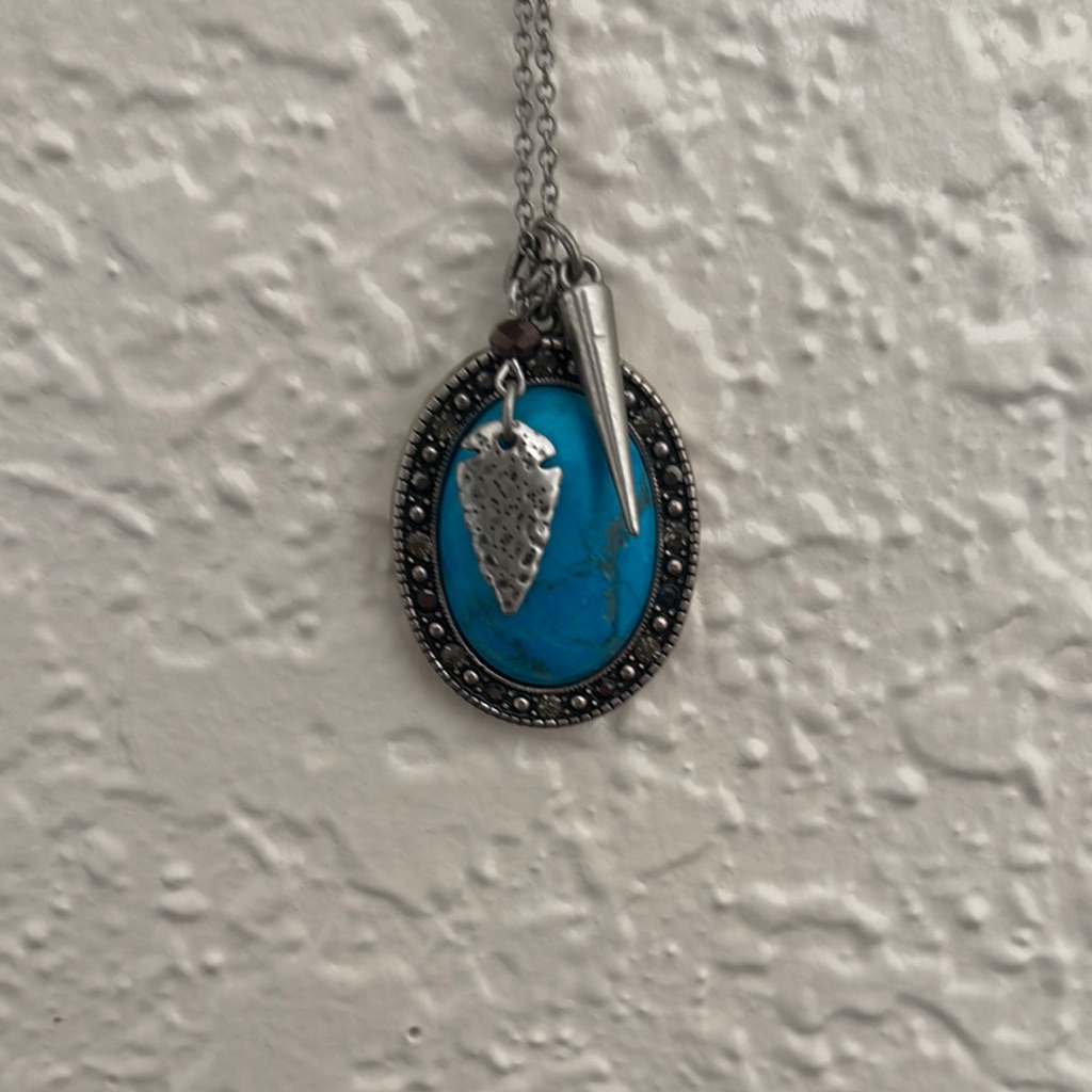 American Eagle Outfitters Turquoise Oval Necklace 15$
